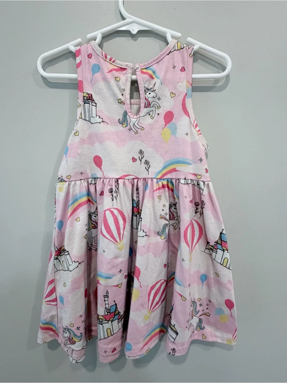 SHEIN Girls Unicorn Rainbow Dress | 18–24 Months | Pink Fantasy Print
